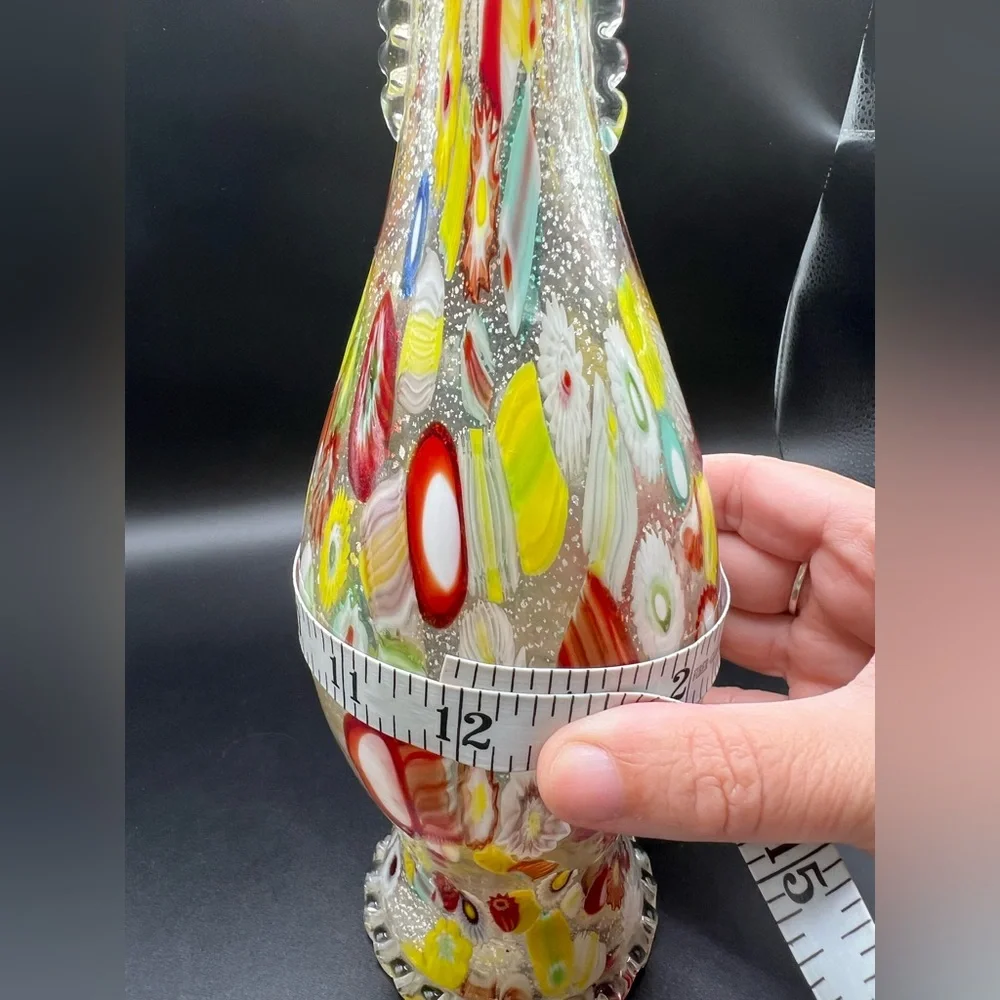 Murano glass millefiori vase or decanter